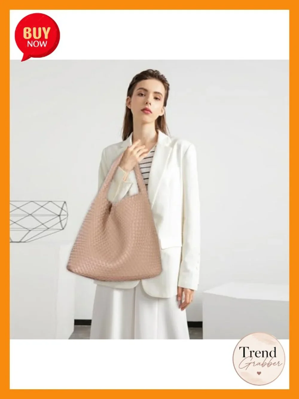 Woven Faux Leather Hobo Tote Bag with Matching Purse
